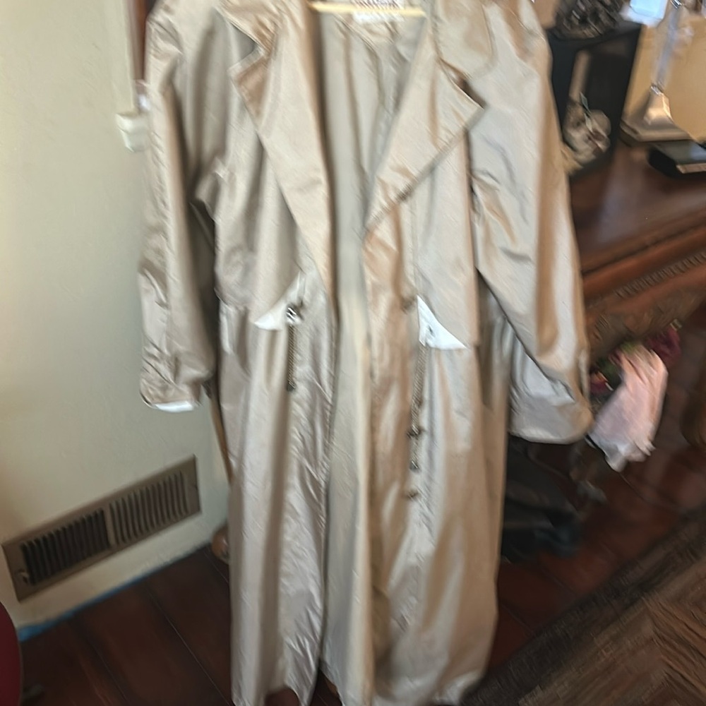 Worthington Woman Essentials Shimmery Champagne Brown Trench Style Coat
